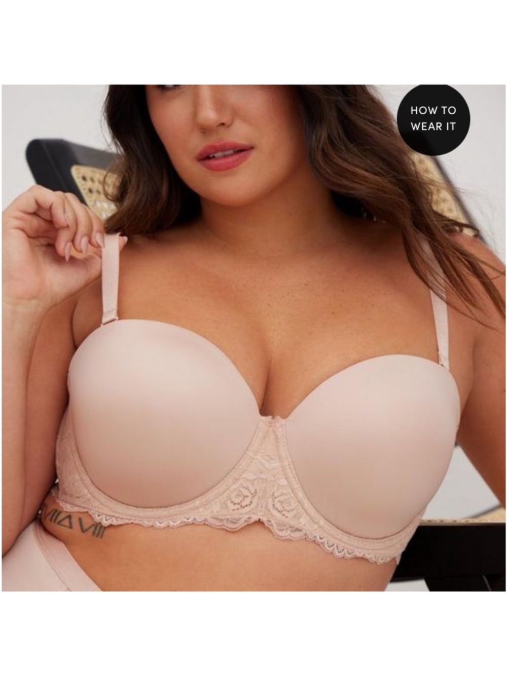 NWT Torrid Strapless Lightly Lined Smooth Straight Back Back Bra sz 40DD